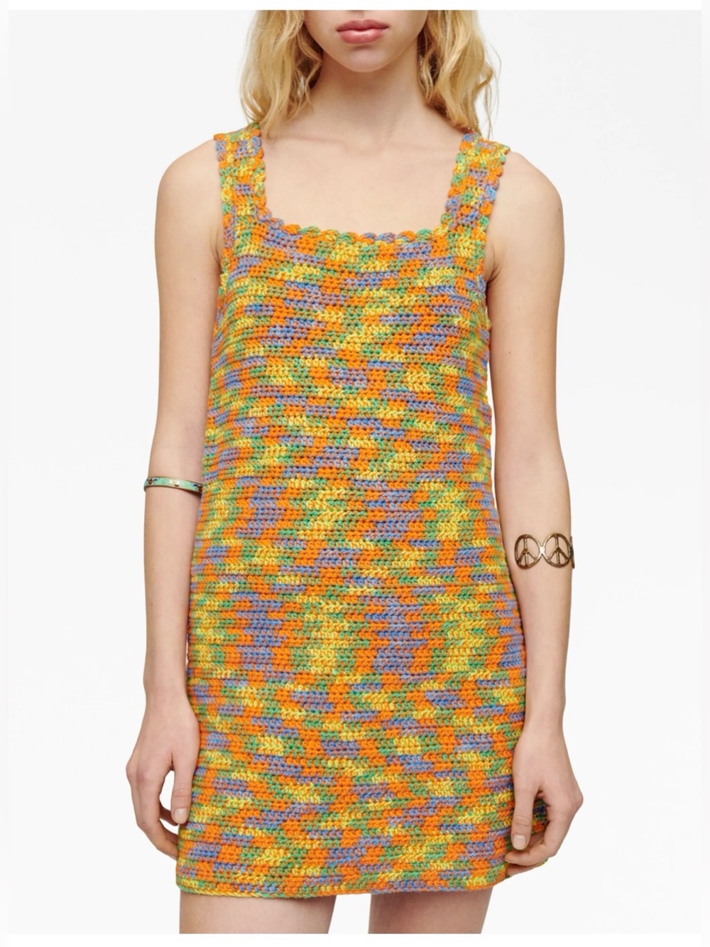 Re|done crochet knit dress